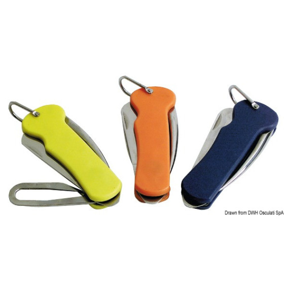 Couteau en inox avec poignée en plastique pour voile 