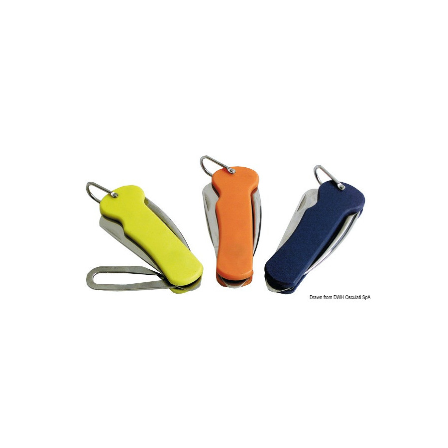 Couteau en inox avec poignée en plastique pour voile 