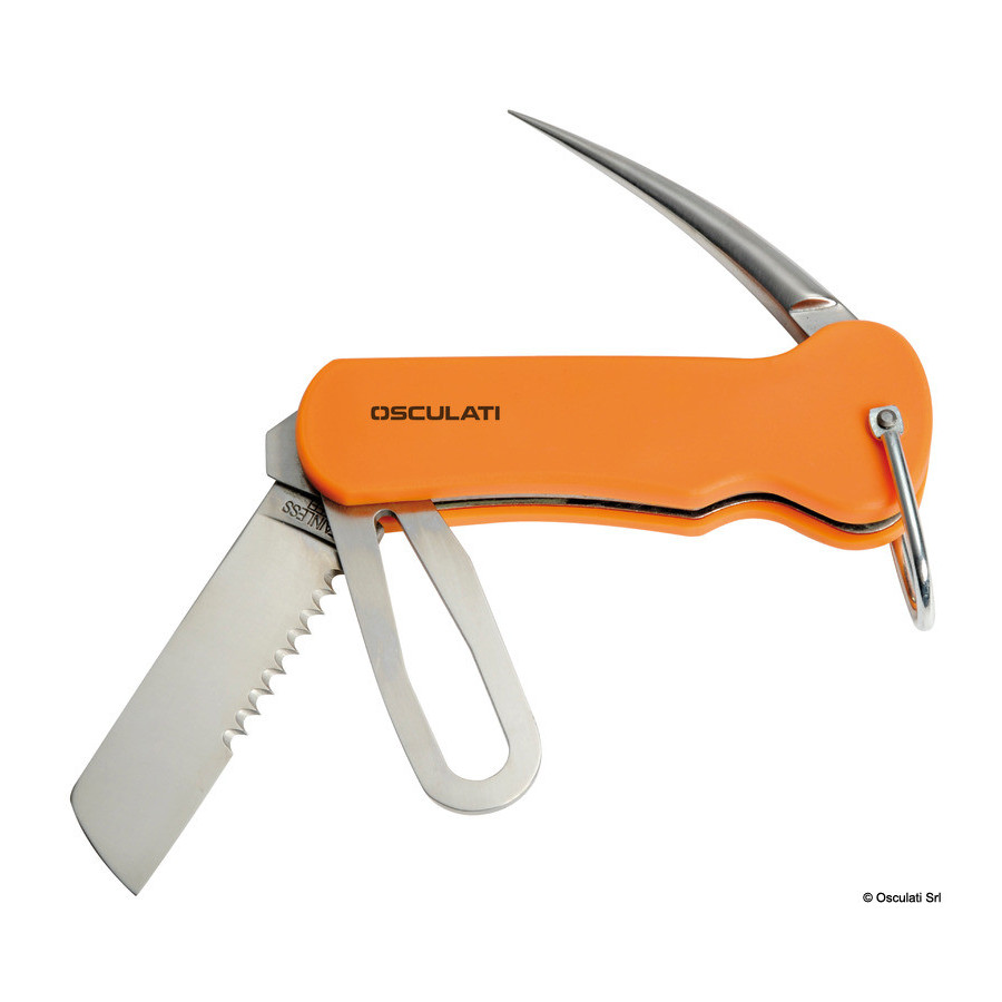 Couteau en inox avec poignée en plastique pour voile 