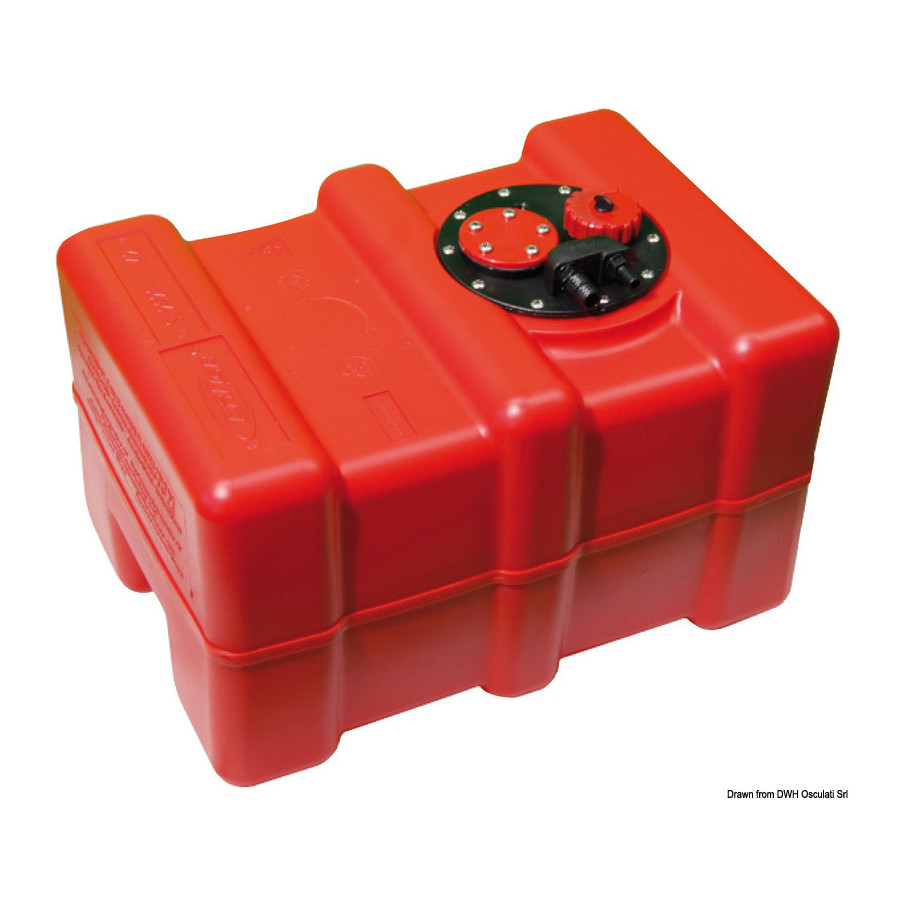 Réservoir fixe essence et diesel en eltex orange, homologués CE Variante ou Accessoires Réduit:en eltex 42 l *52.033.01*