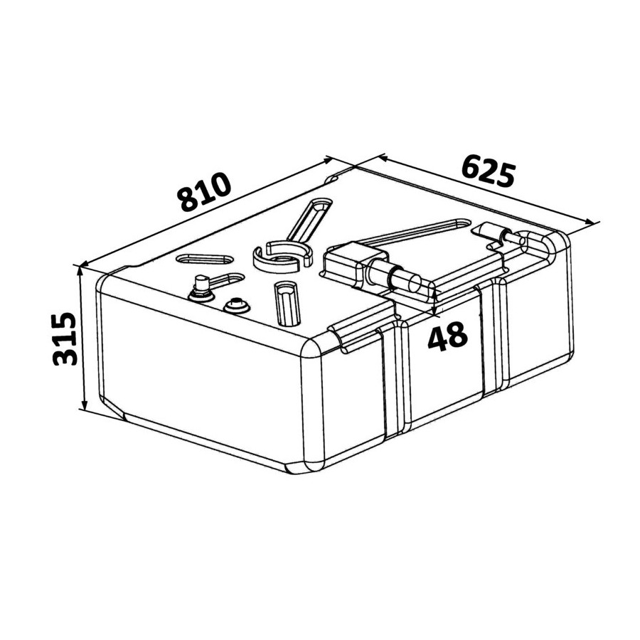 Réservoir carburant essence en polyéthylène réticulé Variante ou Accessoires Réduit:PE 135 l *52.036.01*