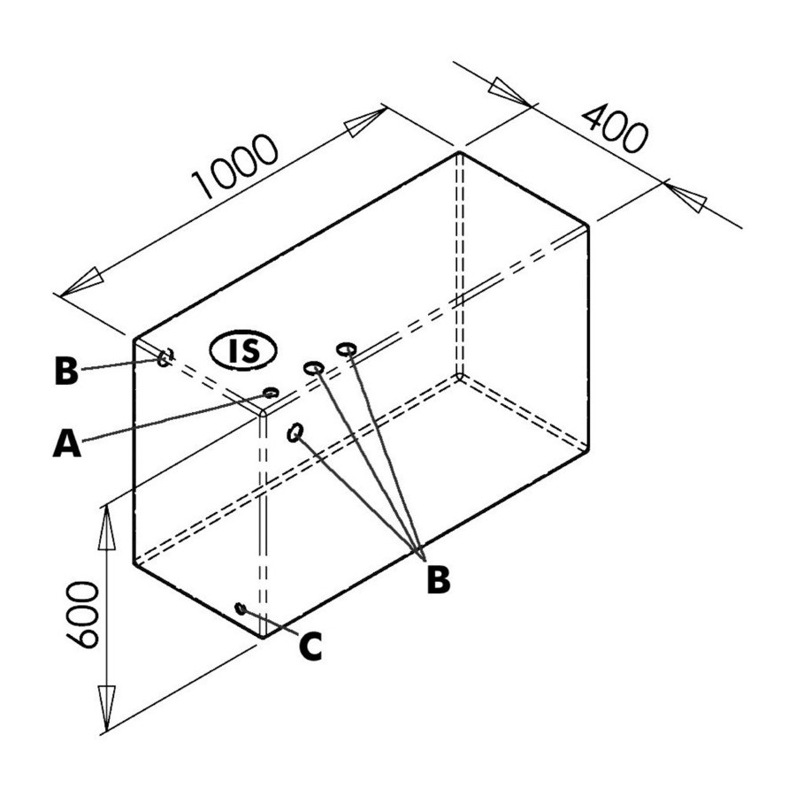 Réservoir rigide pour eau potable, de grande capacité Variante ou Accessoires Réduit:potable 215 l *52.173.01*