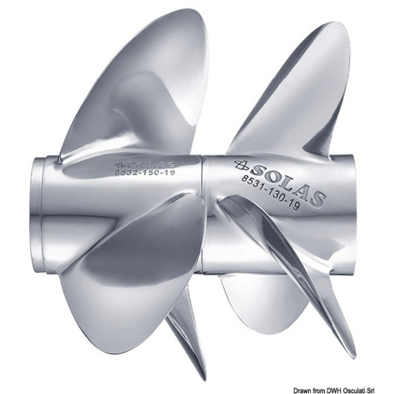 Hélices en acier inox à 3 pales pour DP 280/290 type C 
