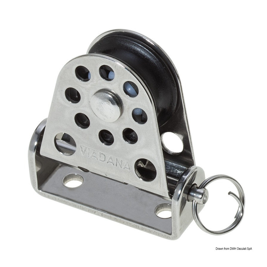 Poulie de renvoi verticale et pivotante VIADANA Variante ou Accessoires Réduit:et pivotante Ø 22 mm p. bouts 6 m *55.082.01*
