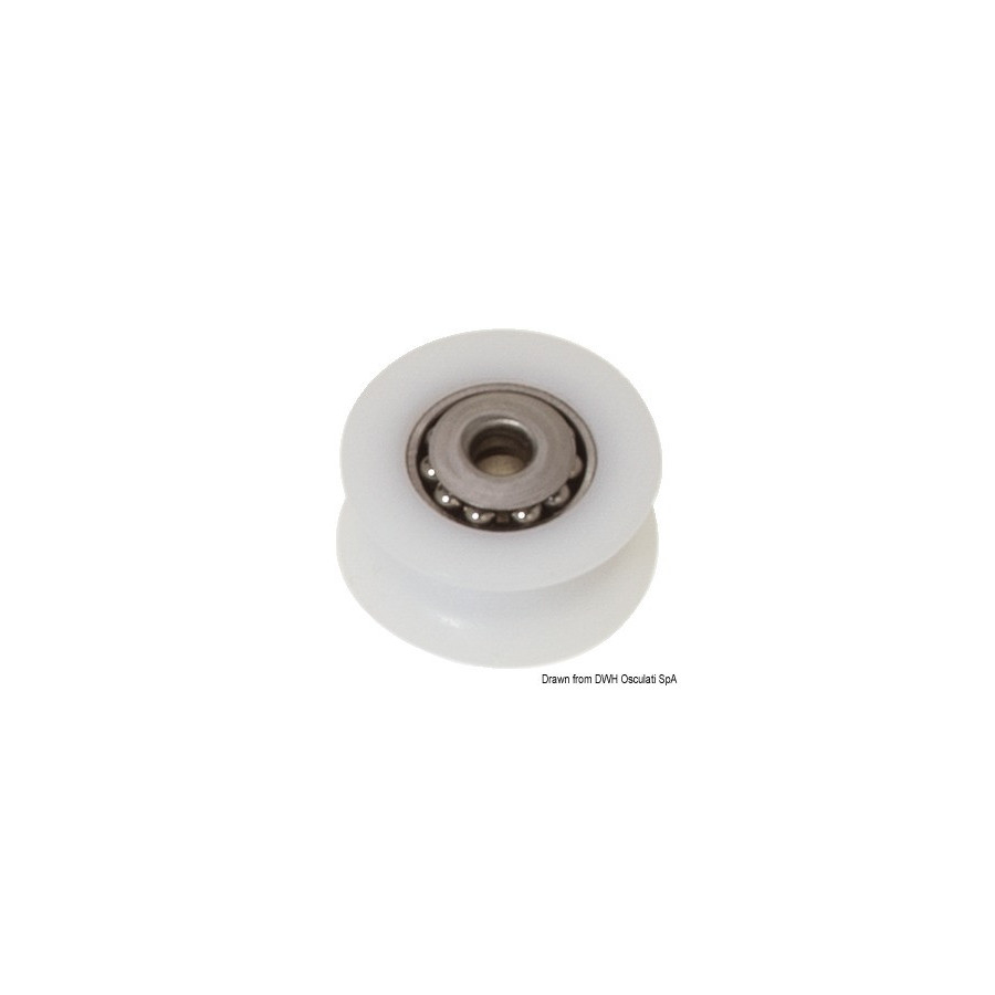Poulie en Delrin® avec calotte et billes inox Variante ou Accessoires Réduit:Delrin billes inox 20 mm Ø 8 *55.244.01* Qté : 2