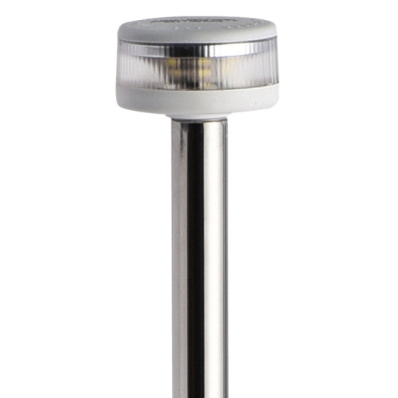 Hampe lumineuse avec feu Evoled 360° - Version extractible avec base en nylon / inox poli 