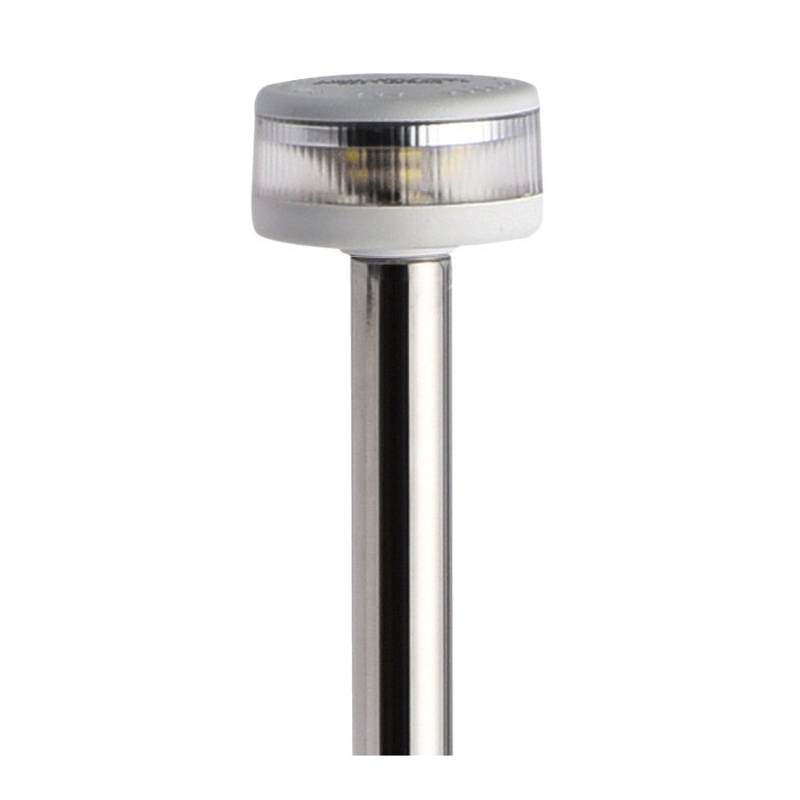 Hampe lumineuse avec feu Evoled 360° - Version extractible avec base en nylon / inox poli 
