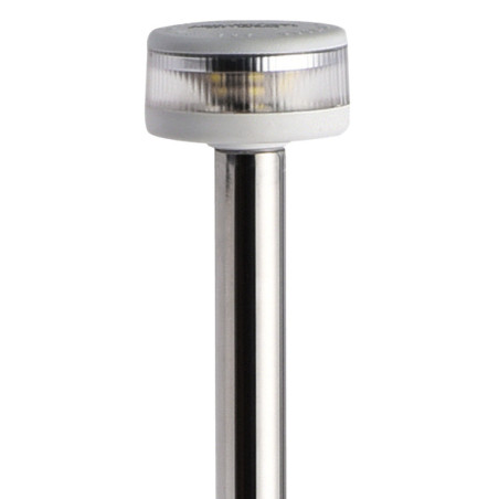 Hampe lumineuse avec feu Evoled 360° - Version extractible avec base en nylon / inox poli