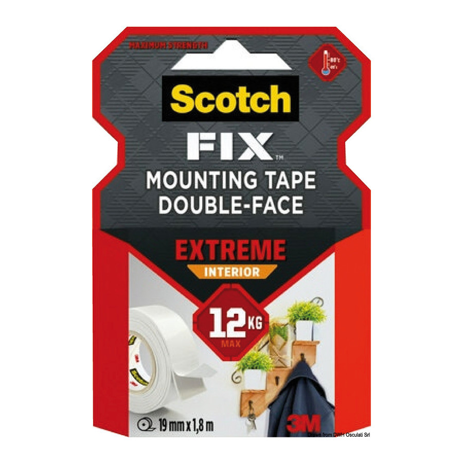 Ruban adhésif double face Variante ou Accessoires Réduit:per montaggio da interni 19mm x 1.8 m *65.331.92* Qté : 2