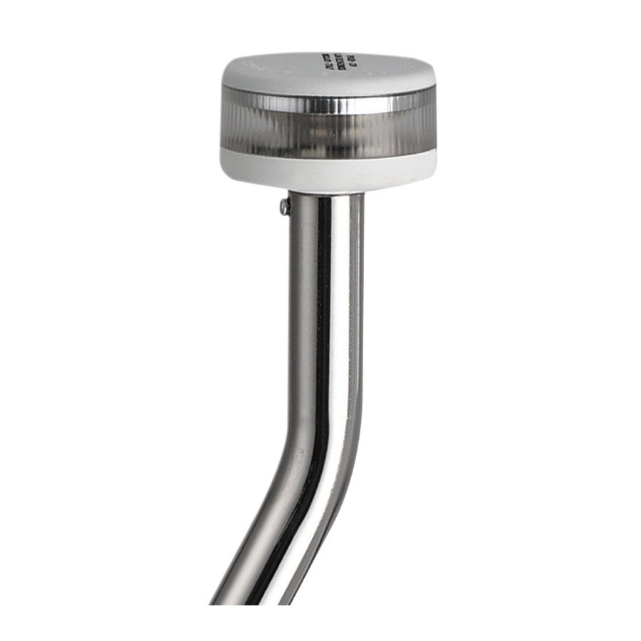 Hampe lumineuse avec feu Evoled 360° - Version inclinée et extractible avec base inox fixation en plan Variante ou Accessoires R