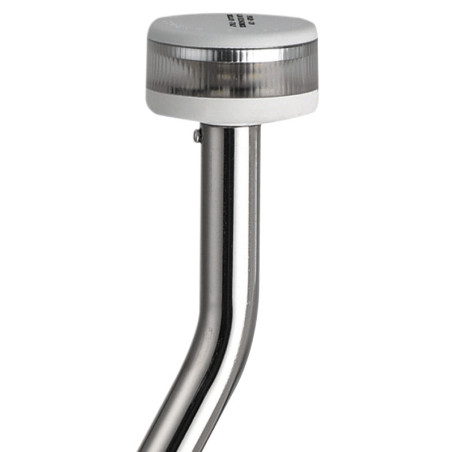 Hampe lumineuse avec feu Evoled 360° - Version inclinée et extractible avec base inox fixation en plan