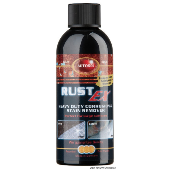 Rust Ex AUTOSOL pour éliminer la rouille de l'acier inox et l'oxydation du laiton poli/chromé 