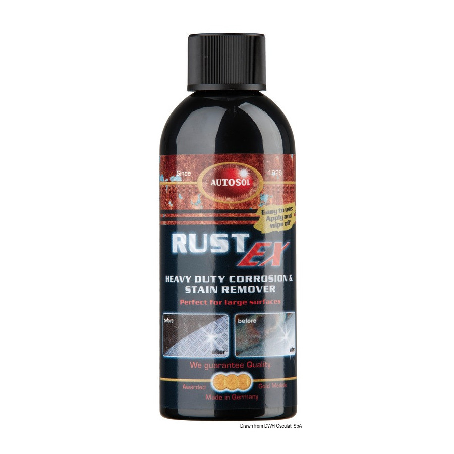 Rust Ex AUTOSOL pour éliminer la rouille de l'acier inox et l'oxydation du laiton poli/chromé 