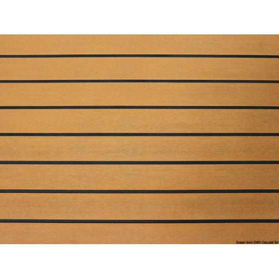 Revêtement de pont autocollant Faux Teak en EVA effet Teak Variante ou Accessoires Réduit:2400x1200x6 mm wood colour *65.909.01*