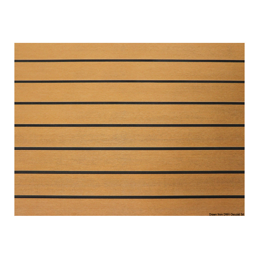 Revêtement de pont autocollant Faux Teak en EVA effet Teak Variante ou Accessoires Réduit:2400x1200x6 mm wood colour *65.909.01*