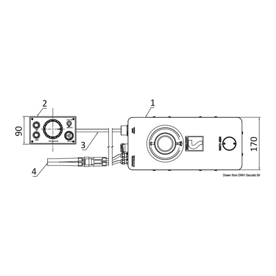 Gonfleur électrique haute pression avec compresseur commandé à distance GE 22 RC Variante ou Accessoires Réduit:compressore remo