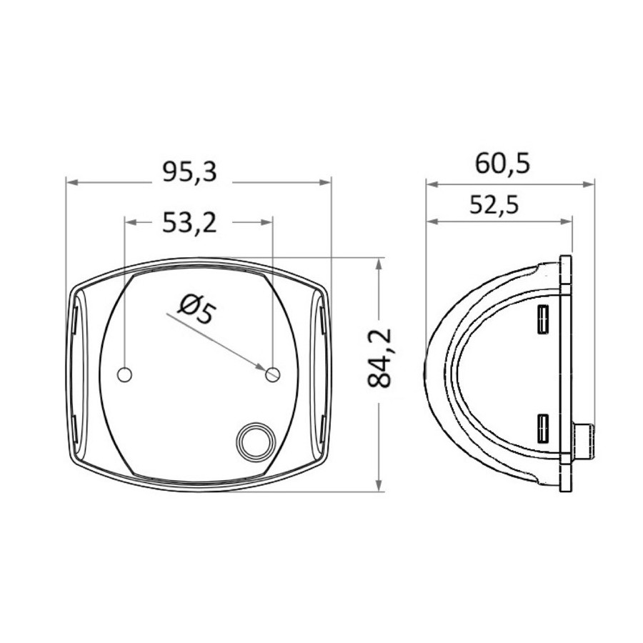 Feux de navigation Sphera II à LED jusqu'à 20 m, corps en inox poli miroir 