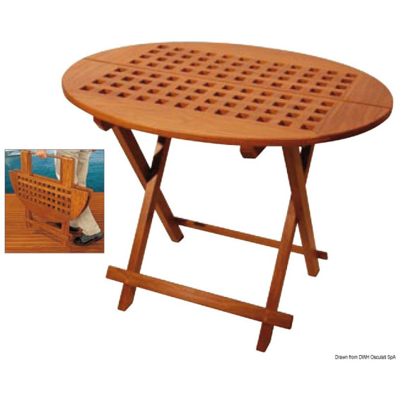 Table pliante ovale en teck véritable ARC 