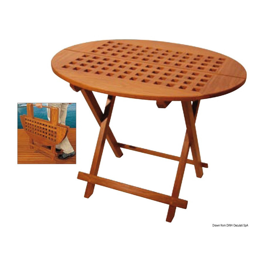 Table pliante ovale en teck véritable ARC 