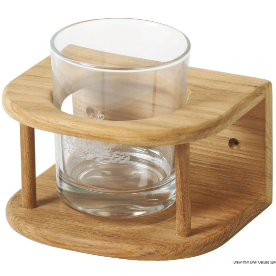 Porte-verres mural ARC Variante ou Accessoires Réduit:en teck p. 1 verre *71.371.31*
