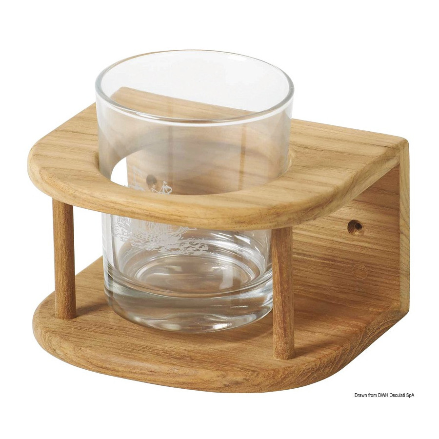 Porte-verres mural ARC Variante ou Accessoires Réduit:en teck p. 1 verre *71.371.31*