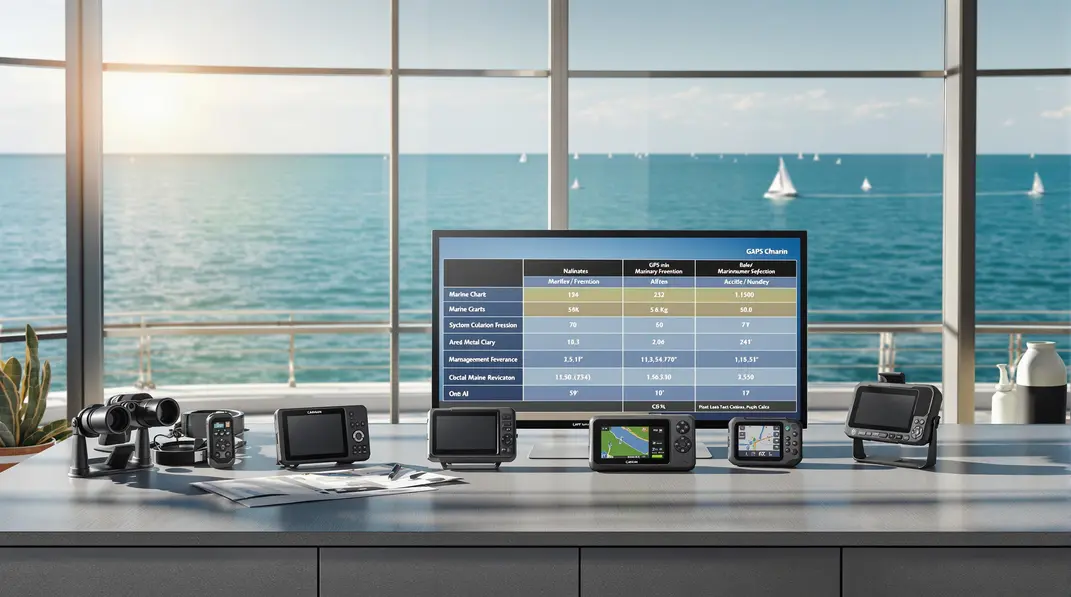 Tableau comparatif des spécifications techniques des modèles de GPS marins de 2025.