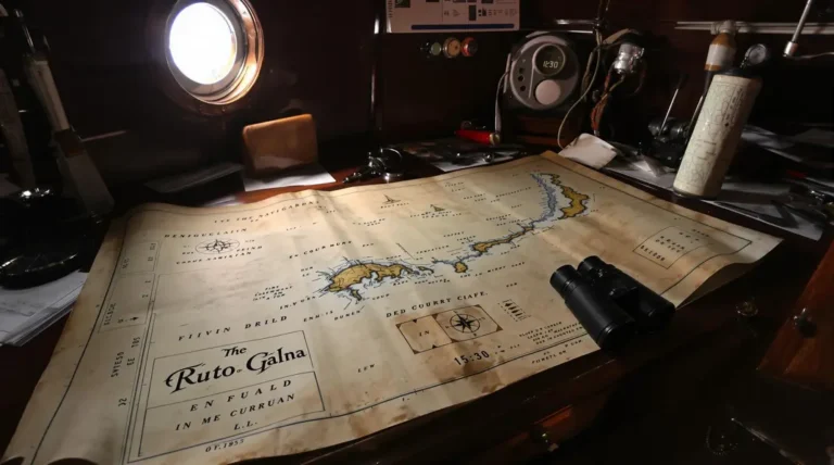 Lever de soleil sur l'océan avec un bateau en navigation calme, symbolisant la tranquillité d'une sortie bien préparée.