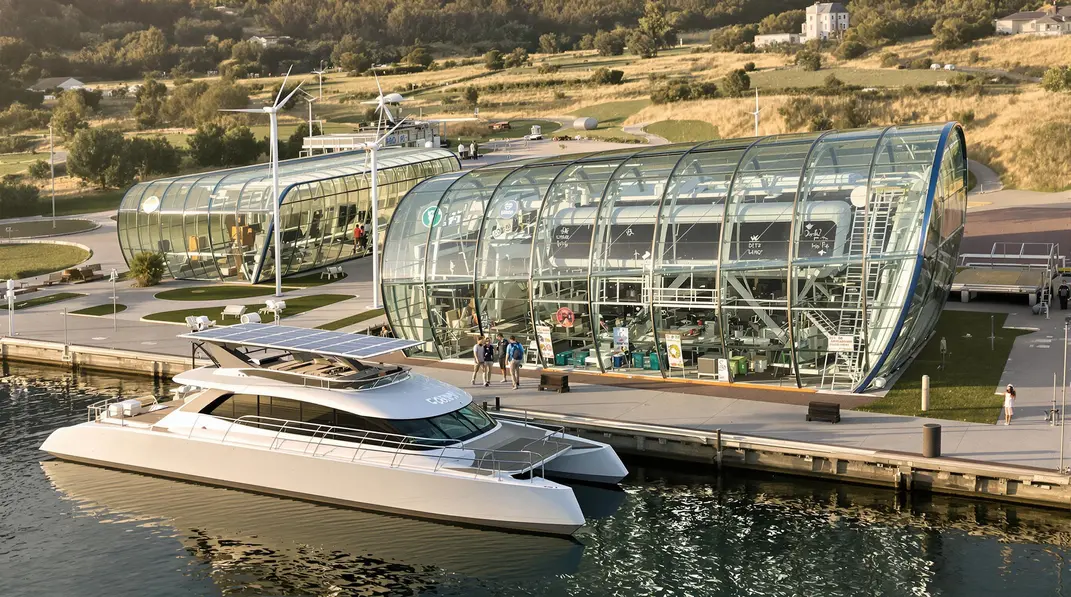 Port intégrant des solutions écologiques pour protéger l’environnement marin.